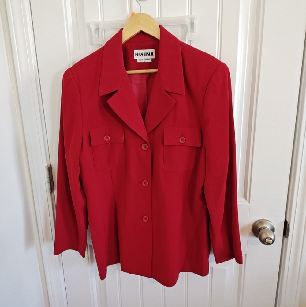 Red Joan Leslie Button-Front Women's Blazer Jacket 16-18